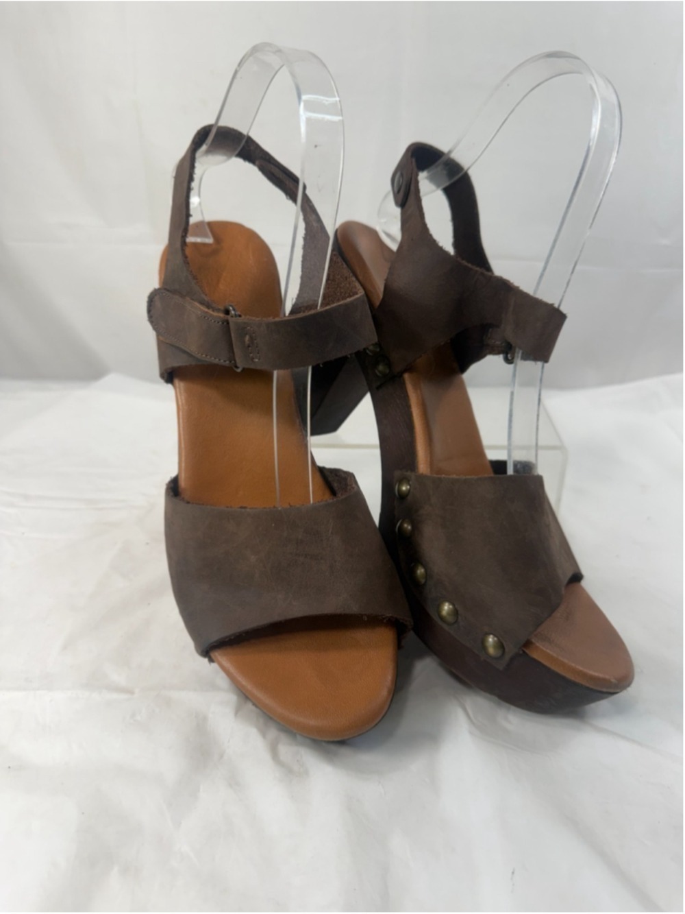 Mila Paoli Distressed Leather Moro Crazy Horse Slingback Sandals 8.5M